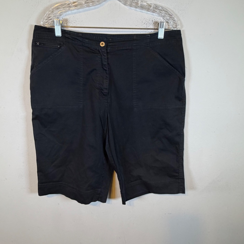 Chico's Womens Bermuda Shorts Stretch Cotton Nylon Black Size 2.5